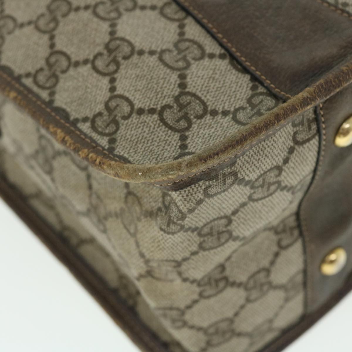 GUCCI GG Supreme Web Sherry Line Hand Bag Beige Green Red 51972