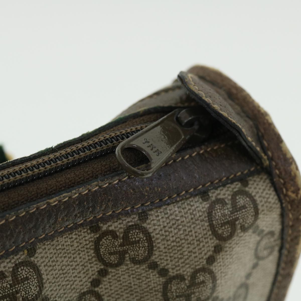 GUCCI GG Supreme Web Sherry Line Hand Bag Beige Green Red 51972