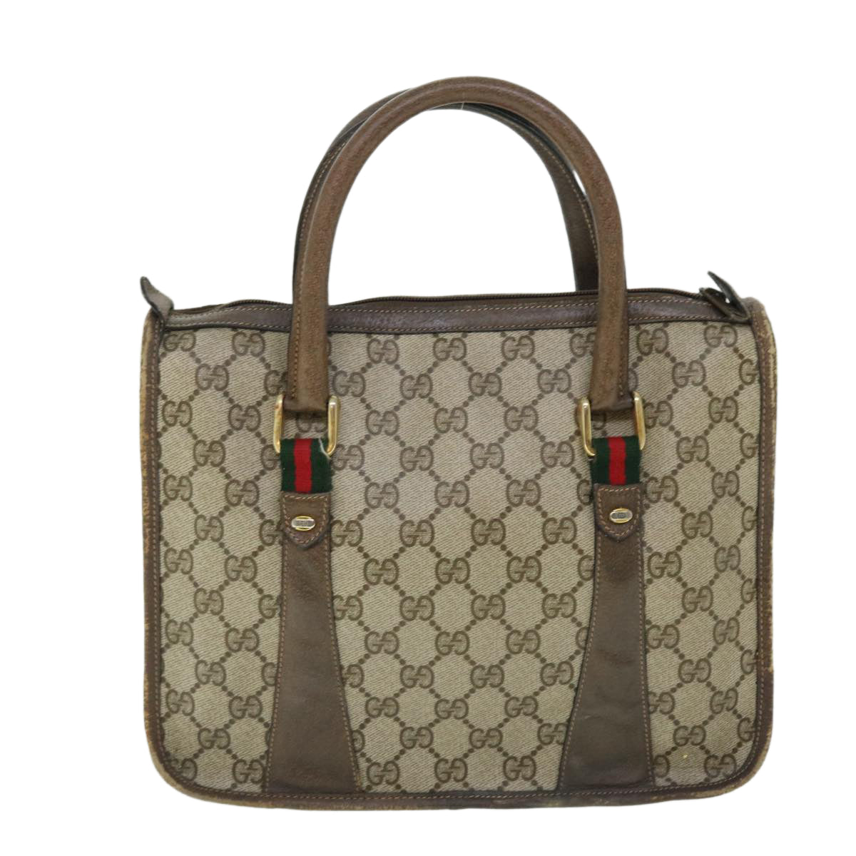 GUCCI GG Supreme Web Sherry Line Hand Bag Beige Green Red 51972