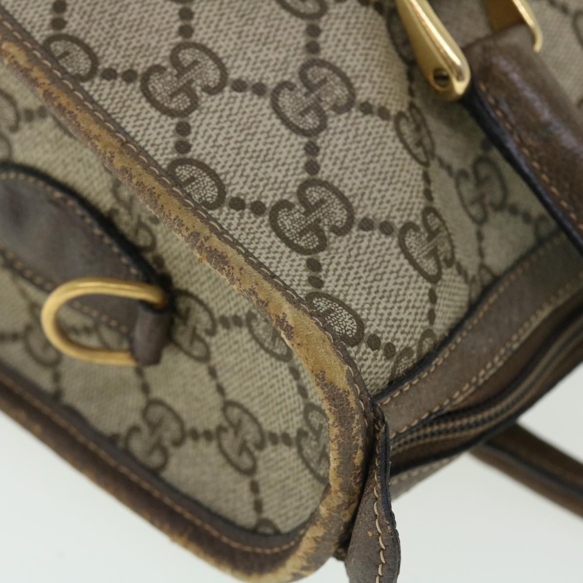 GUCCI GG Supreme Web Sherry Line Hand Bag Beige Green Red 51972