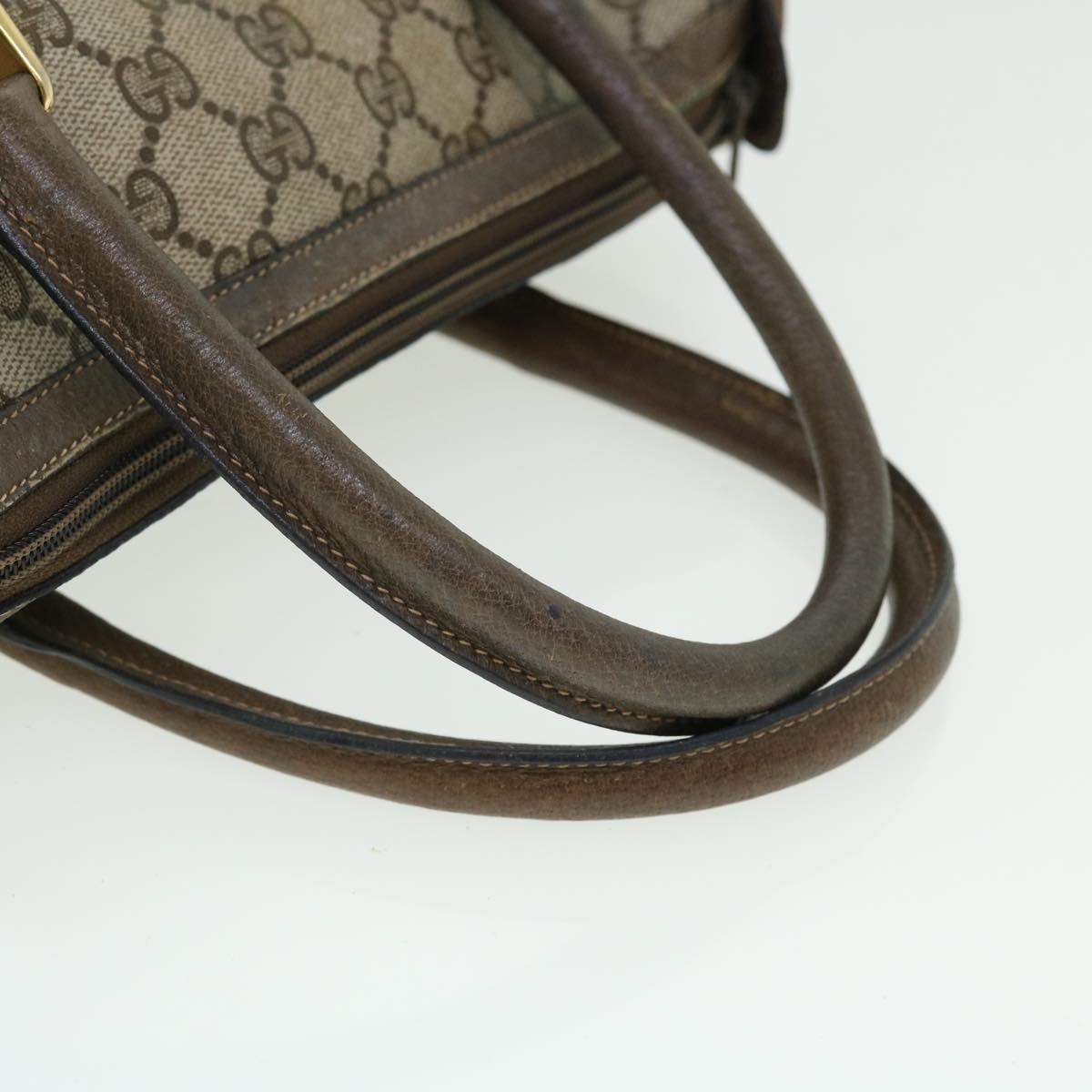 GUCCI GG Supreme Web Sherry Line Hand Bag Beige Green Red 51972