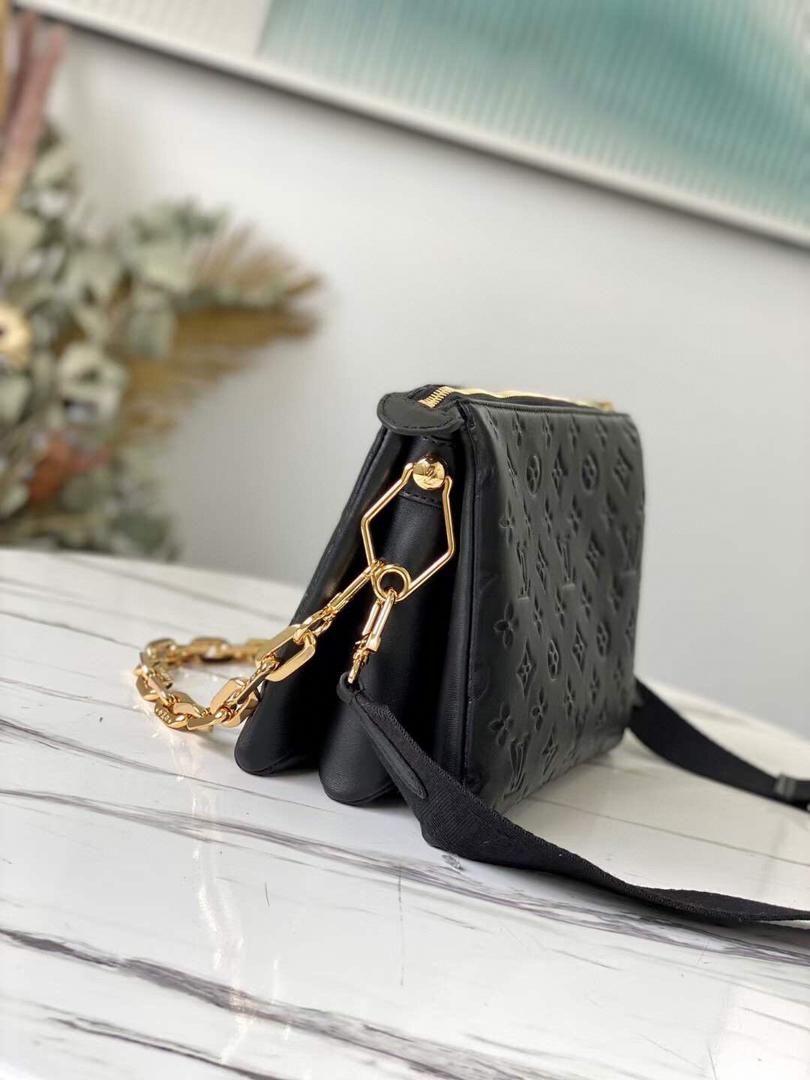 LV Coussin PM Monogram Embossed Puffy Black For Women, WomenÃ¢â‚¬â„¢s Handbags, Shoulder And Crossbody Bags 10.2in/26cm LV M57790