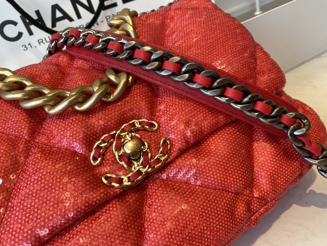 CHL 19 GlamIap Bag Gold Hardware Red For Women Handbags, Shoulder Bags 10.2in/26cm AS1160Ã‚Â 