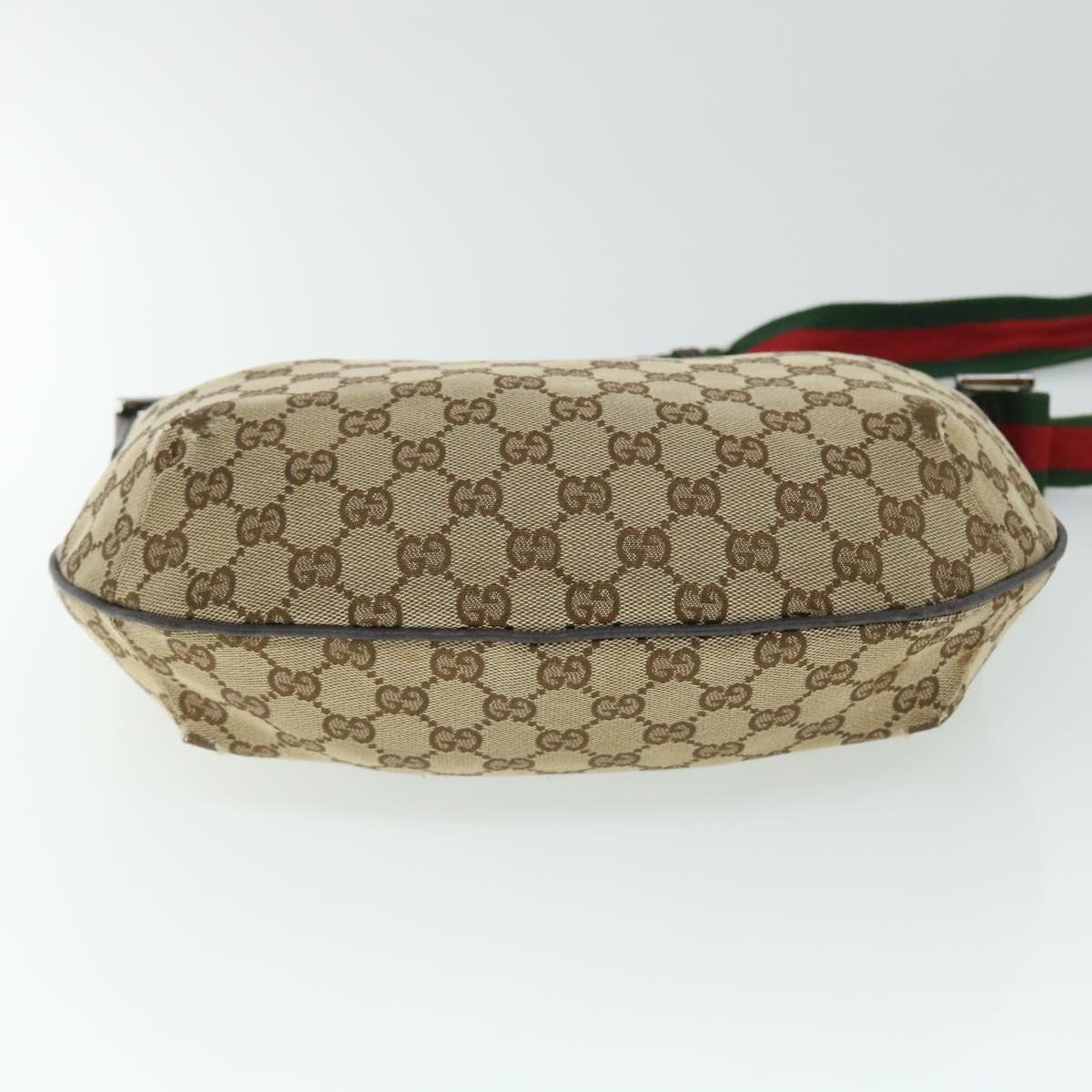 GUCCI GG Canvas Web Sherry Line Cross Shoulder Bag Beige Red 181092 52012