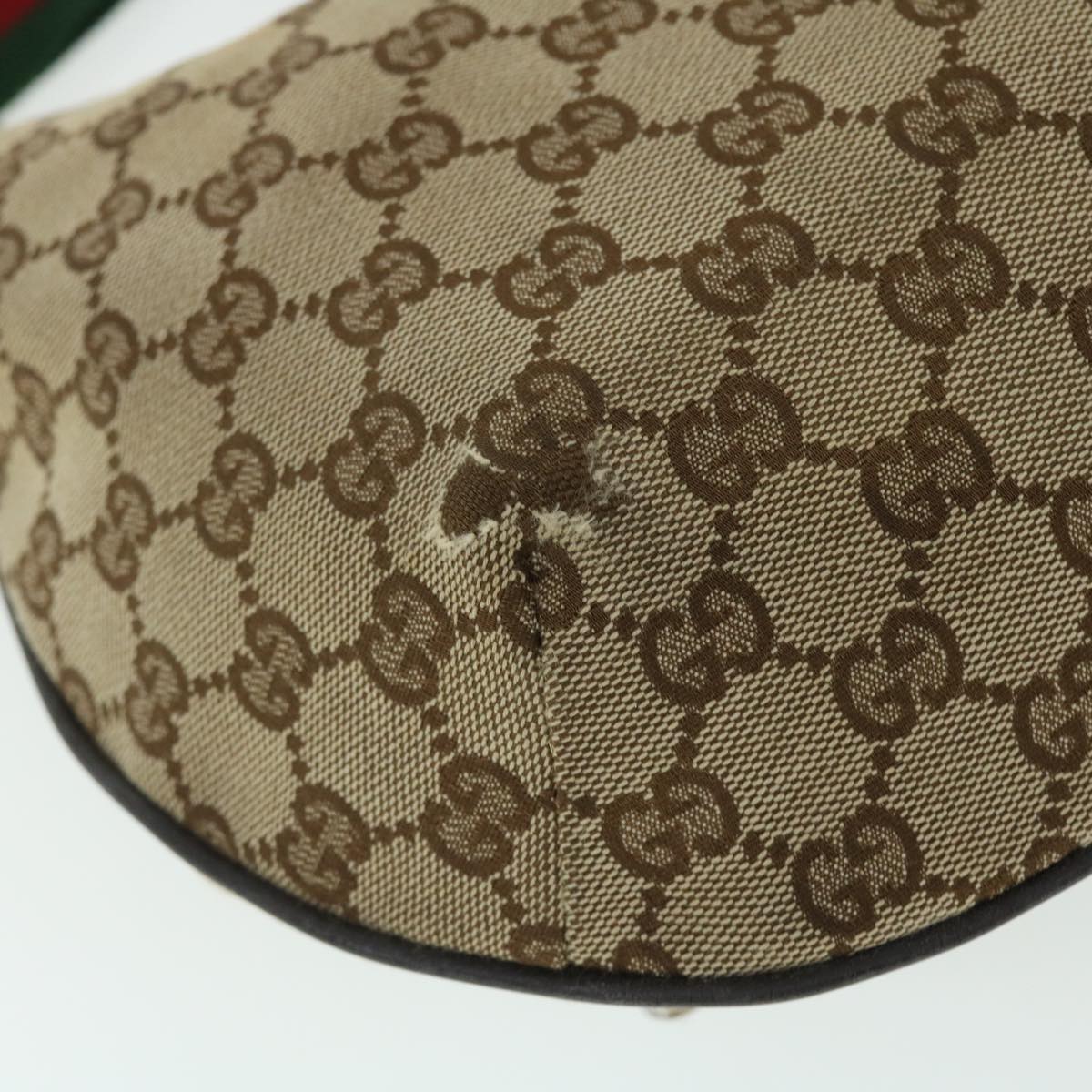 GUCCI GG Canvas Web Sherry Line Cross Shoulder Bag Beige Red 181092 52012