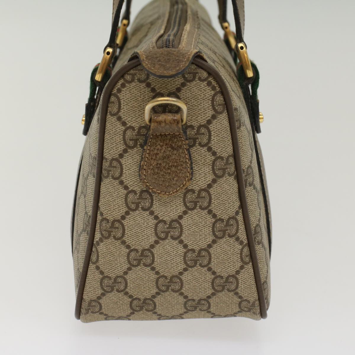 GUCCI GG Canvas Web Sherry Line Boston Bag Beige Red 39•02•040 52018