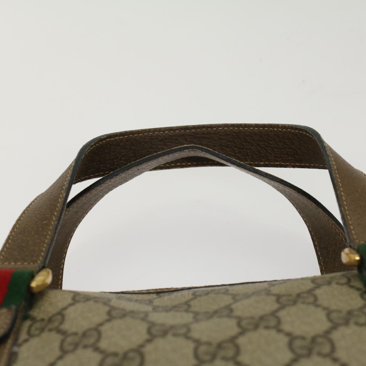 GUCCI GG Canvas Web Sherry Line Boston Bag Beige Red 39•02•040 52018