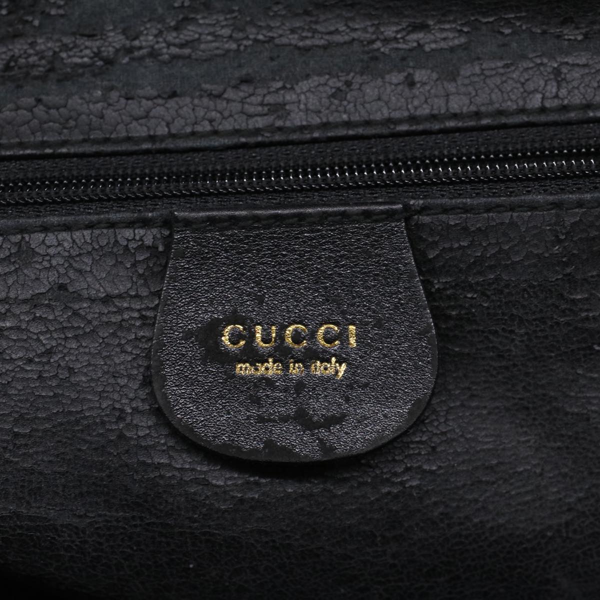 GUCCI Bamboo Hand Bag Leather Black 000 2214 0289 52034