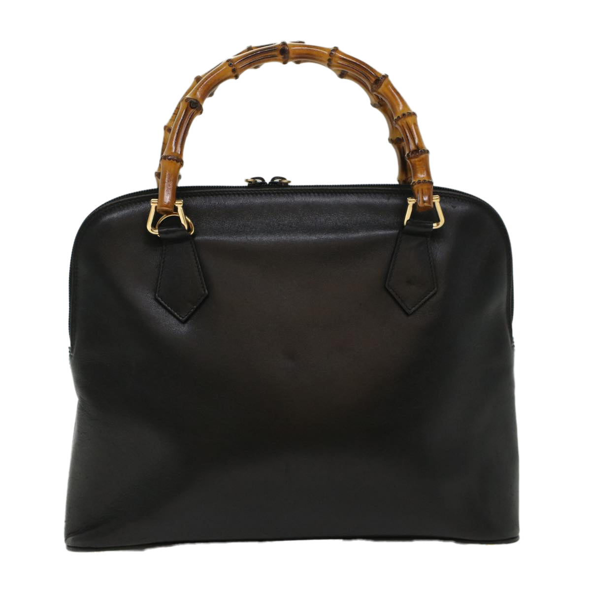 GUCCI Bamboo Hand Bag Leather Black 000 2214 0289 52034