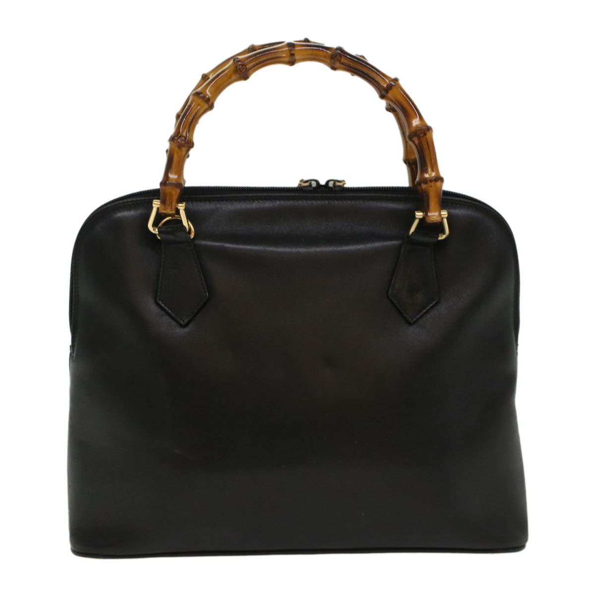 GUCCI Bamboo Hand Bag Leather Black 000 2214 0289 52034