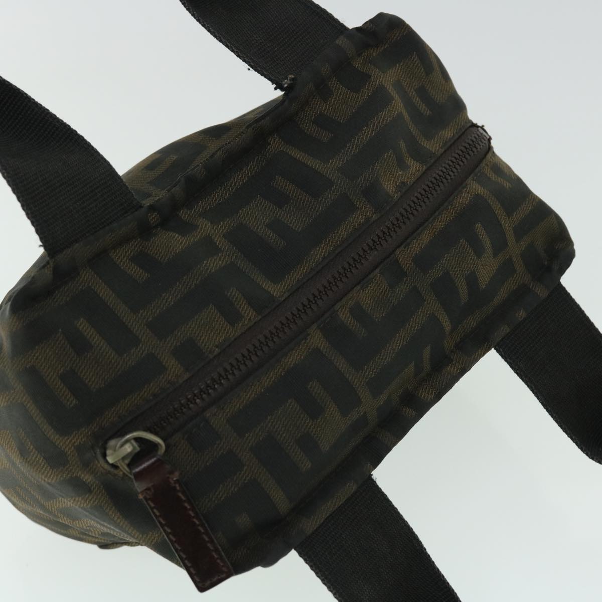 FENDI Zucca Canvas Hand Bag Black Brown 52035