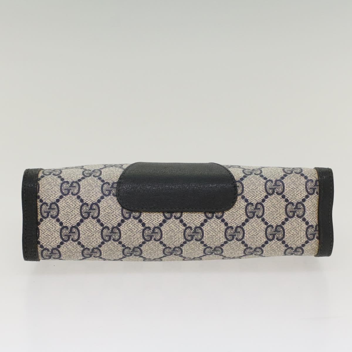 GUCCI GG Canvas Sherry Line Clutch Bag Gray Red Navy 89 01 032 52036