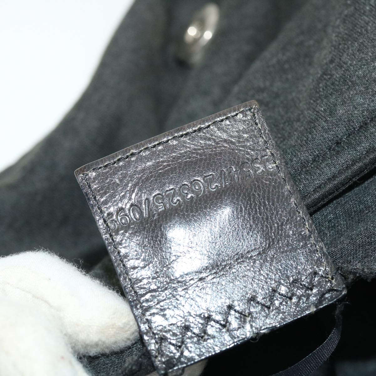 FENDI Mamma Baguette Shoulder Bag Nylon Gray 52069