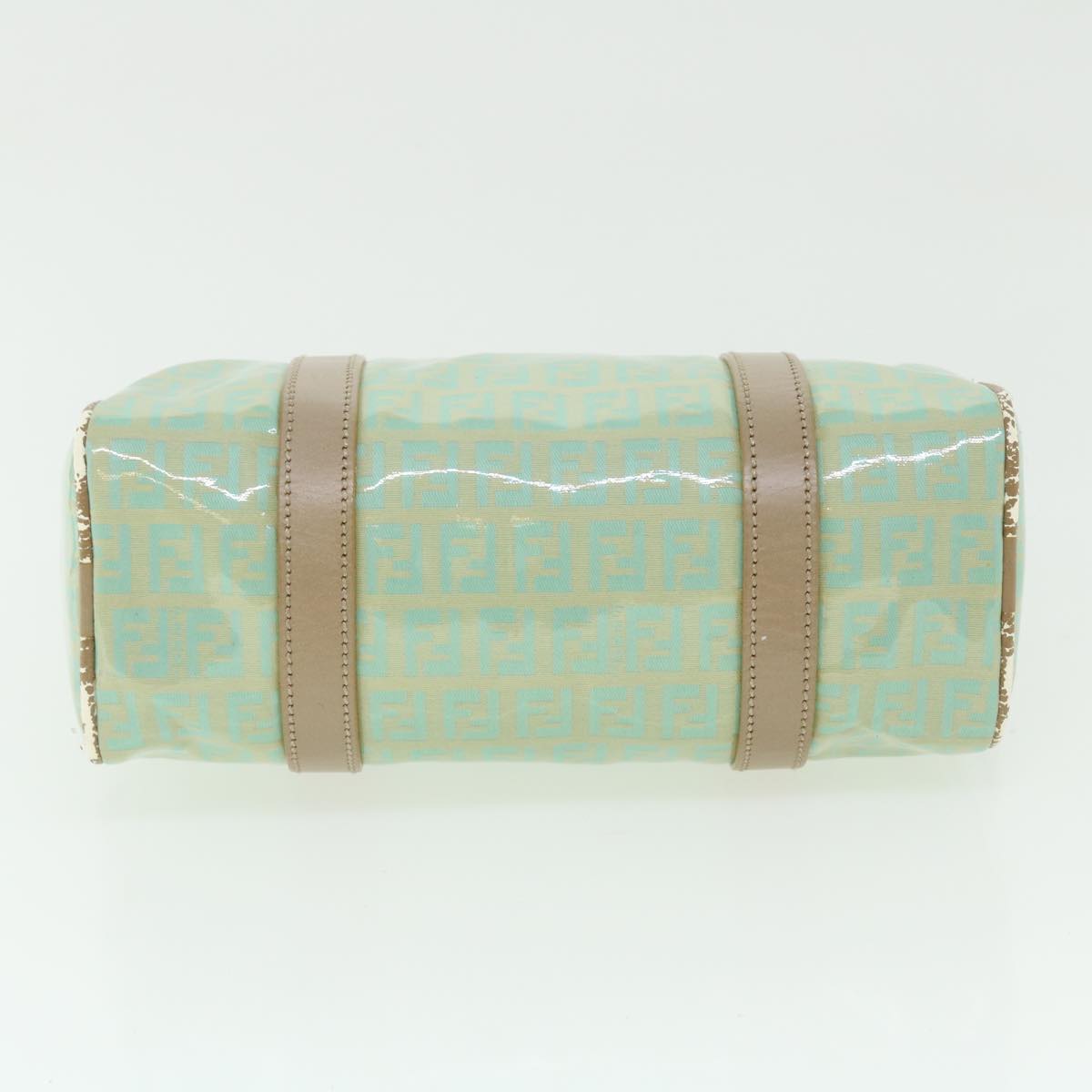 FENDI Zucchino Canvas Hand Bag Enamel Light Blue 52118