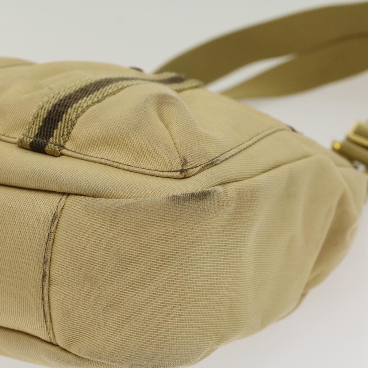 GUCCI Sherry Line Shoulder Bag Canvas Beige Brown 90762 52131