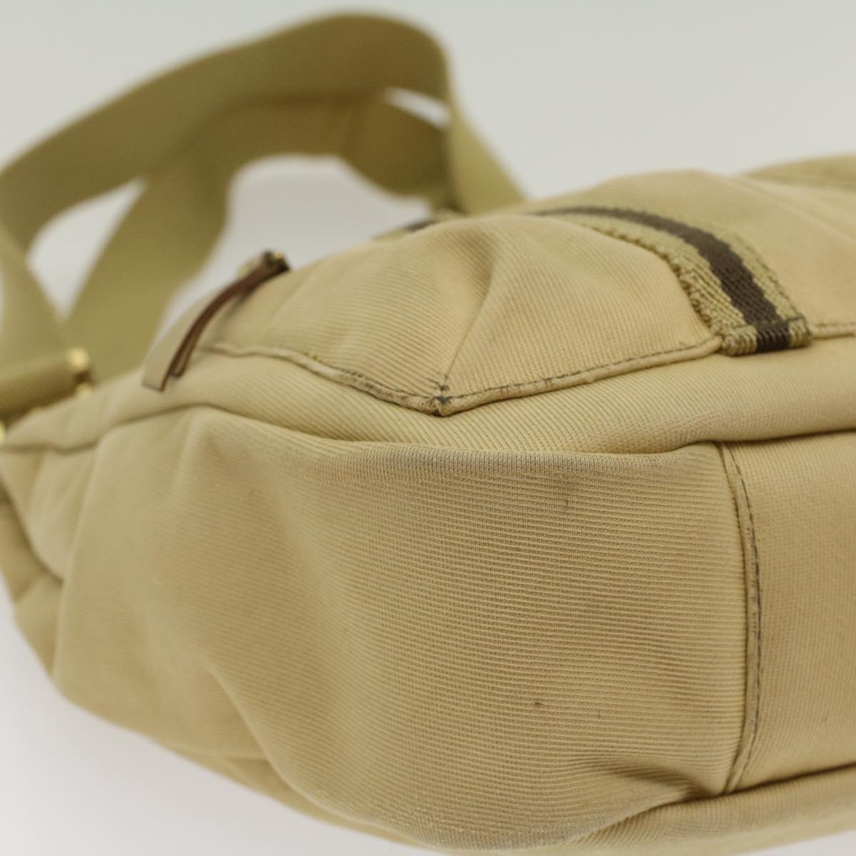 GUCCI Sherry Line Shoulder Bag Canvas Beige Brown 90762 52131