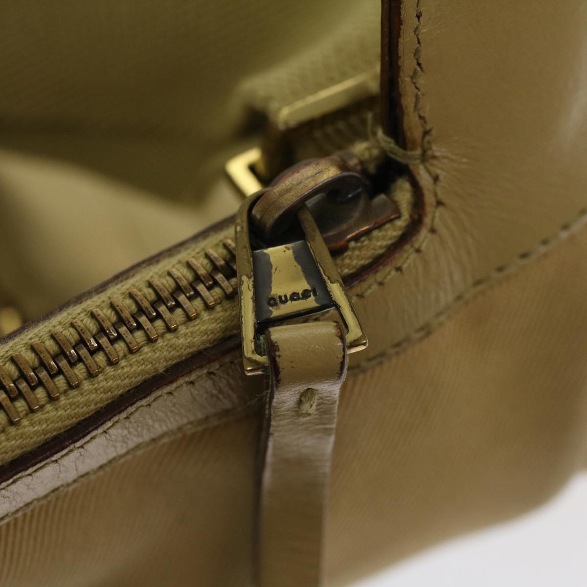 GUCCI Sherry Line Shoulder Bag Canvas Beige Brown 90762 52131