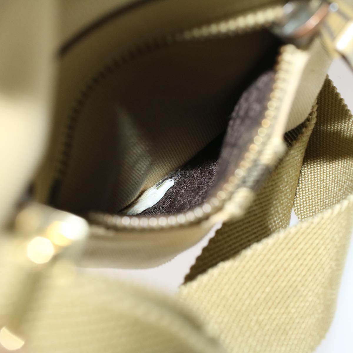 GUCCI Sherry Line Shoulder Bag Canvas Beige Brown 90762 52131