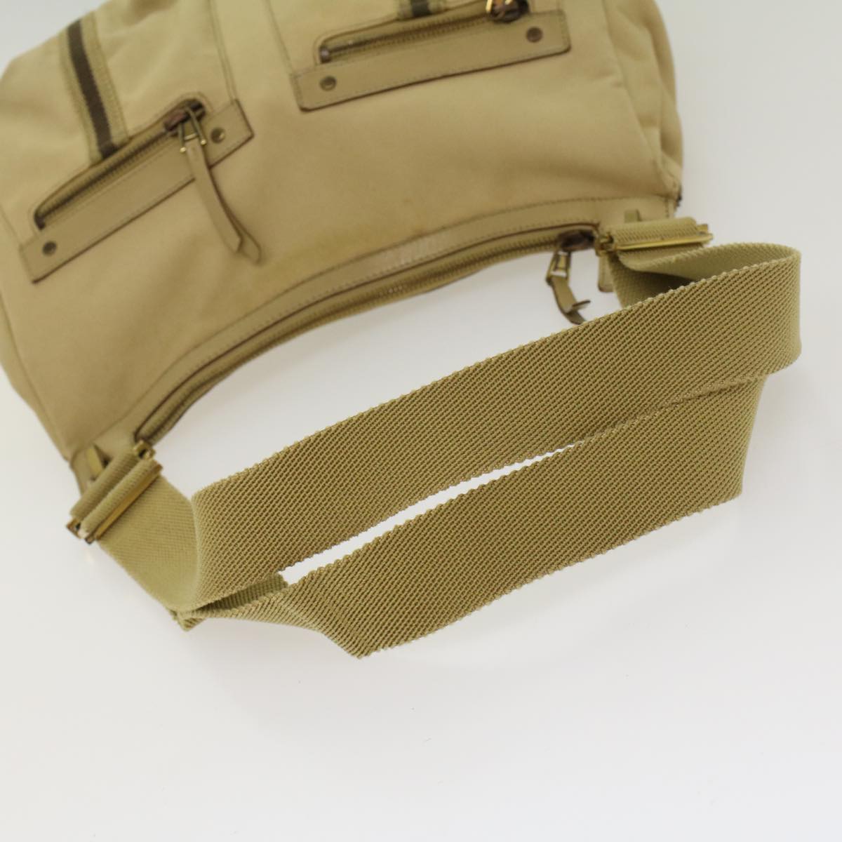 GUCCI Sherry Line Shoulder Bag Canvas Beige Brown 90762 52131