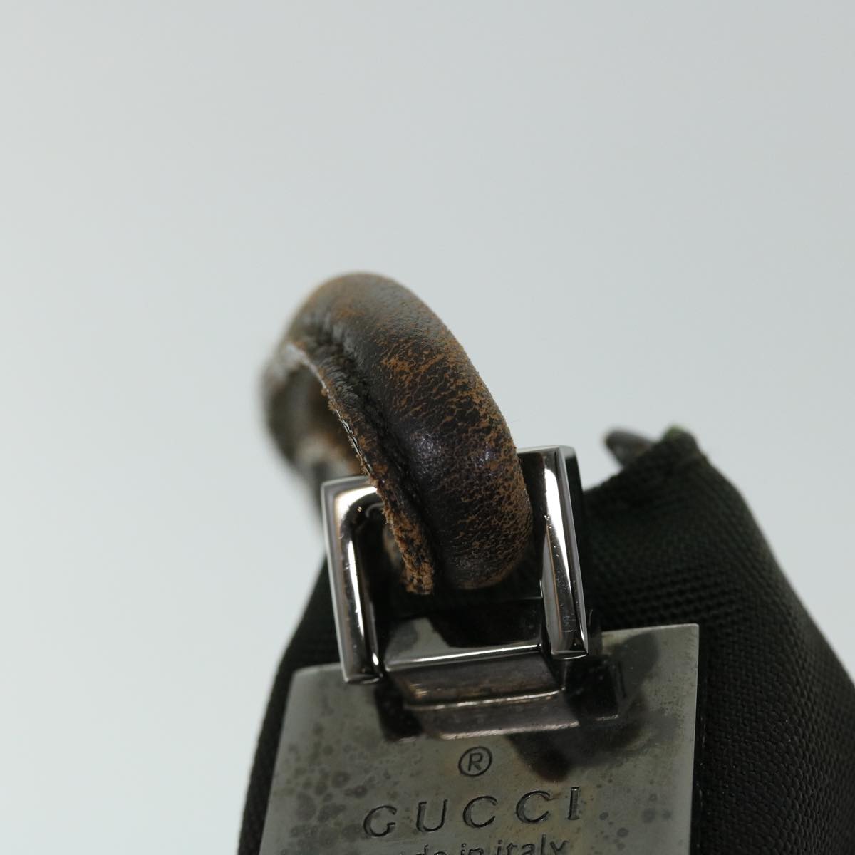 GUCCI Shoulder Bag Nylon Leather Black 52134