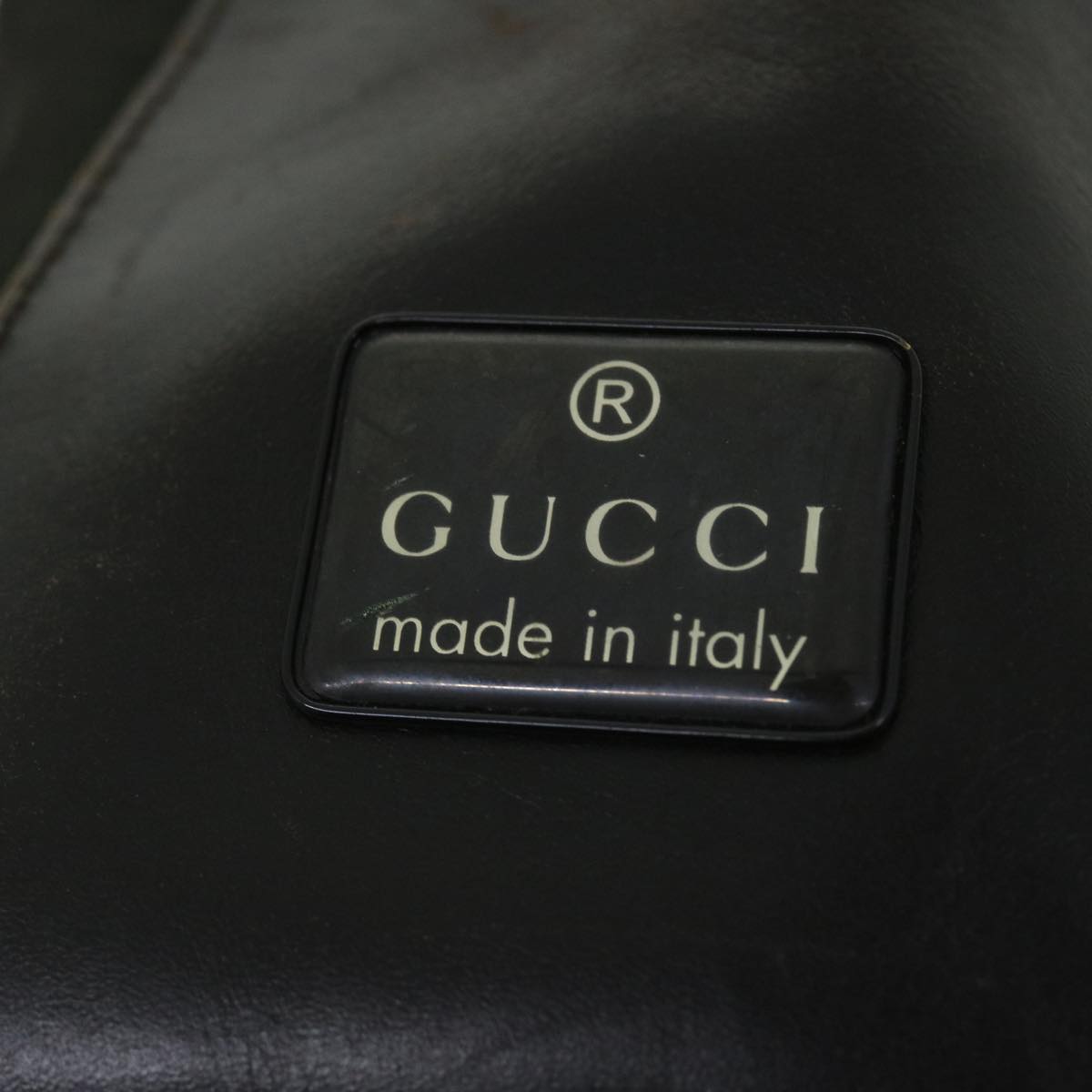 GUCCI Shoulder Bag Nylon Leather Black 52134
