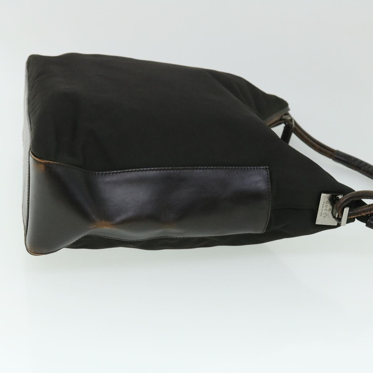 GUCCI Shoulder Bag Nylon Leather Black 52134