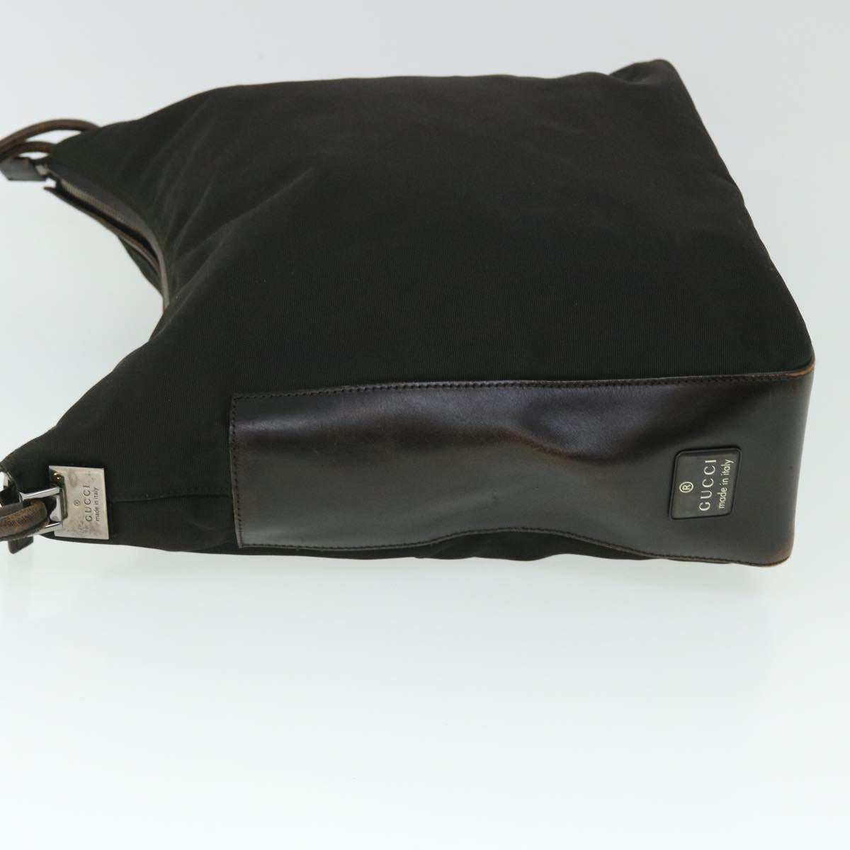 GUCCI Shoulder Bag Nylon Leather Black 52134