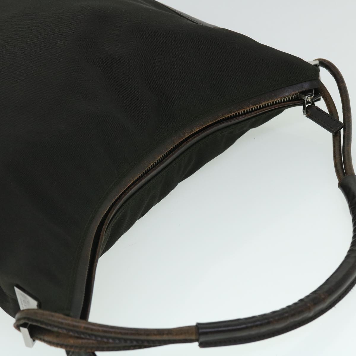GUCCI Shoulder Bag Nylon Leather Black 52134