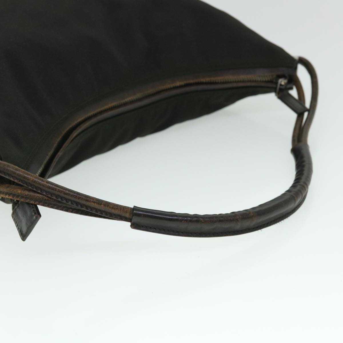 GUCCI Shoulder Bag Nylon Leather Black 52134