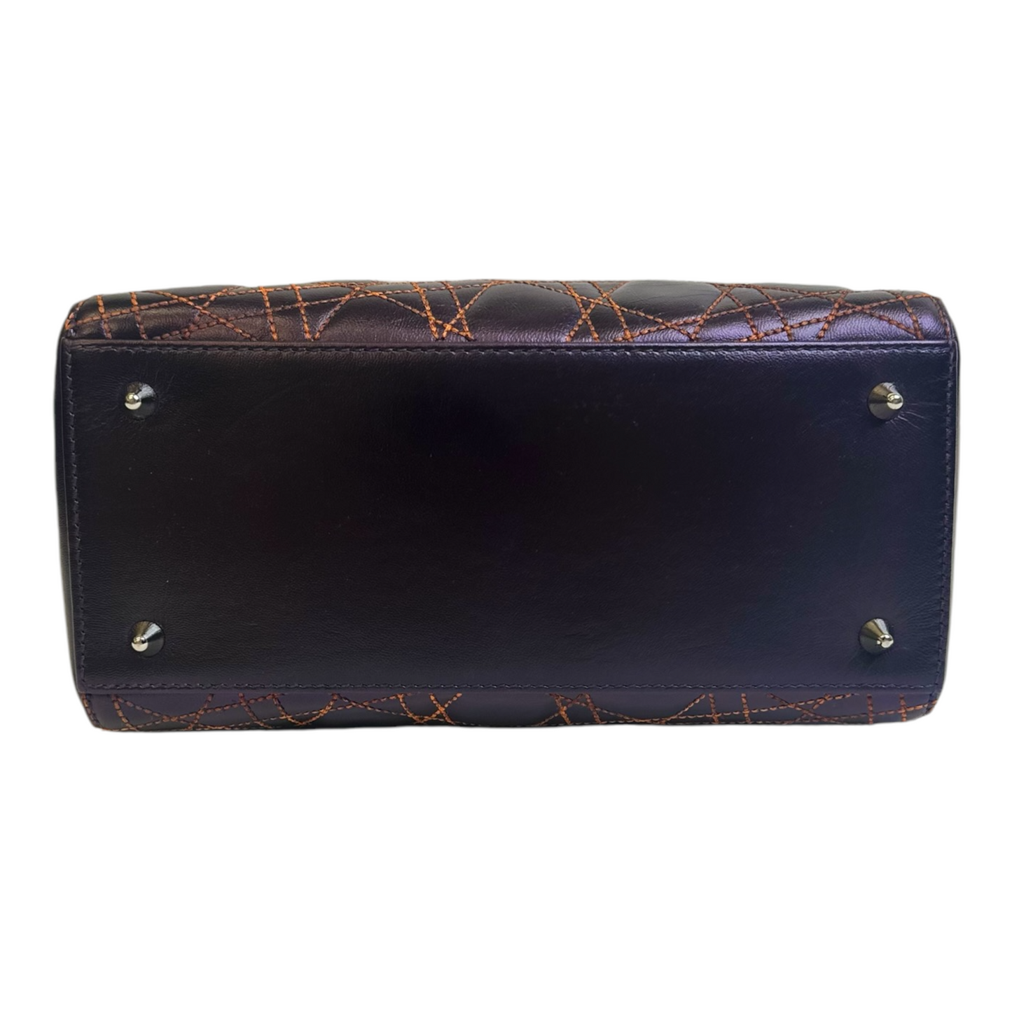 Christian Dior Metallic Lambskin Cannage Medium Anselm Reyle Lady Dior Purple Orange
