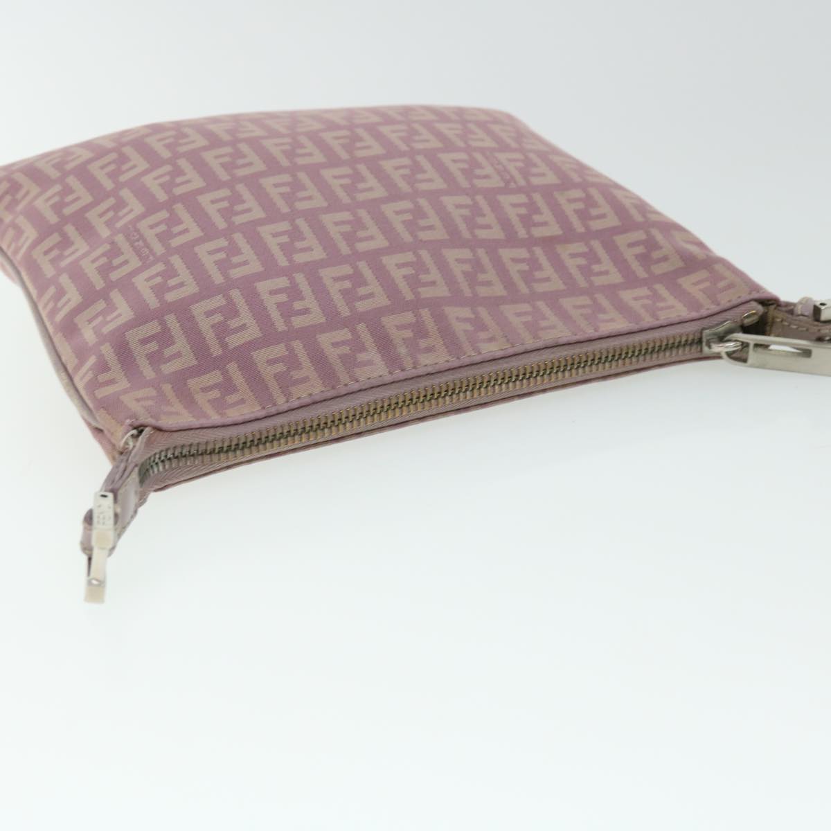 FENDI Zucchino Canvas Shoulder Bag Pink 52246