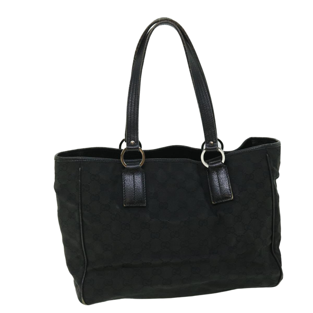 GUCCI GG Canvas Hand Bag Black 113017 52250