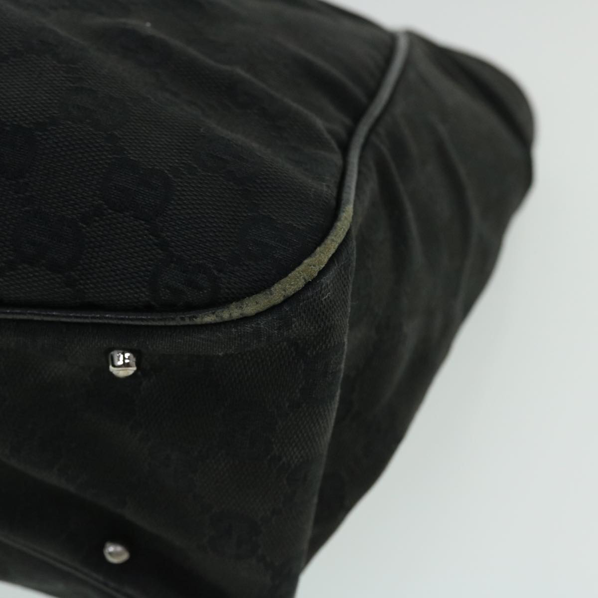 GUCCI GG Canvas Hand Bag Black 113017 52250