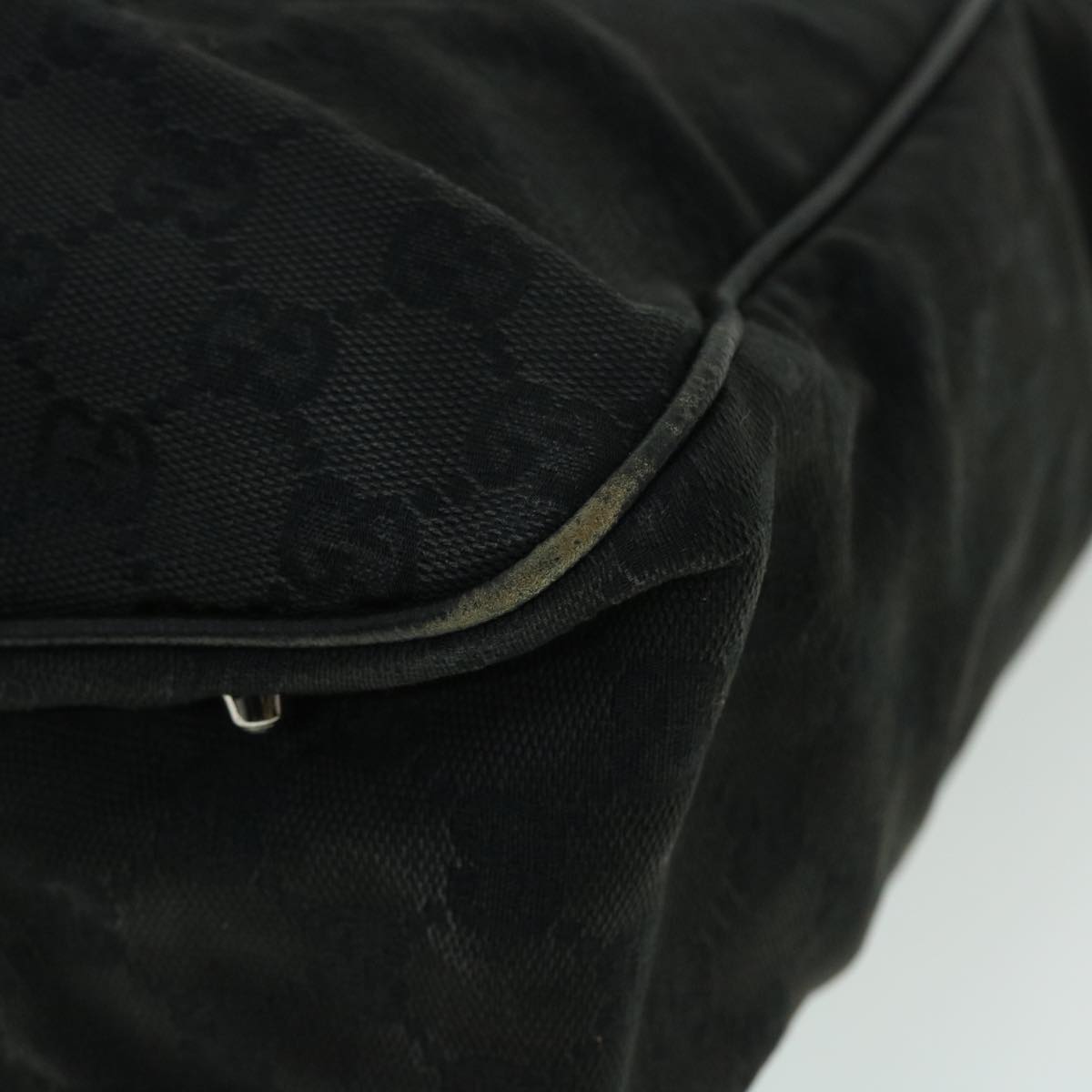 GUCCI GG Canvas Hand Bag Black 113017 52250