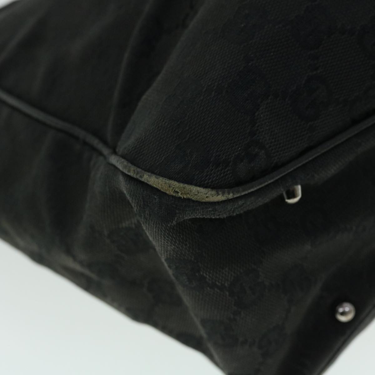 GUCCI GG Canvas Hand Bag Black 113017 52250