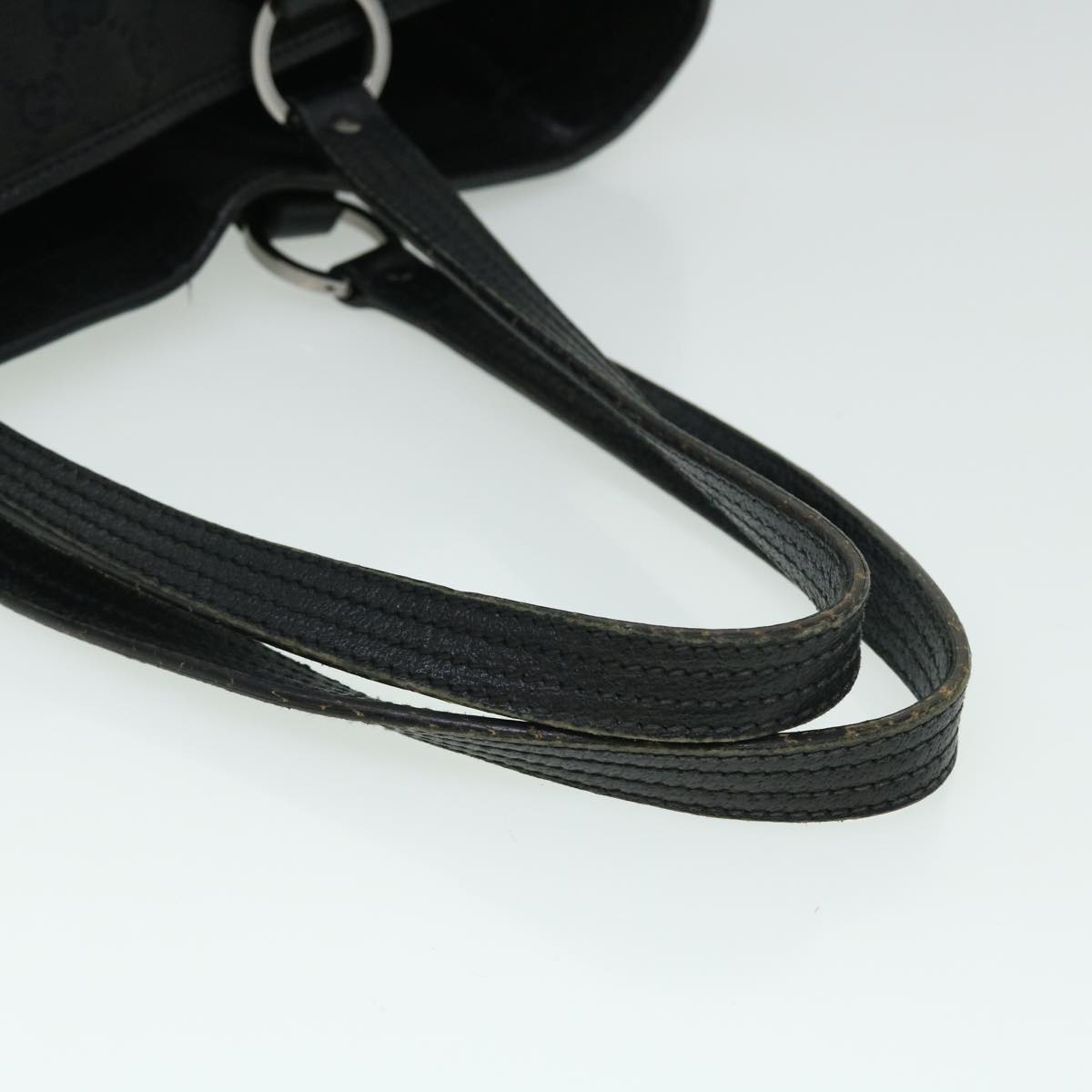 GUCCI GG Canvas Hand Bag Black 113017 52250