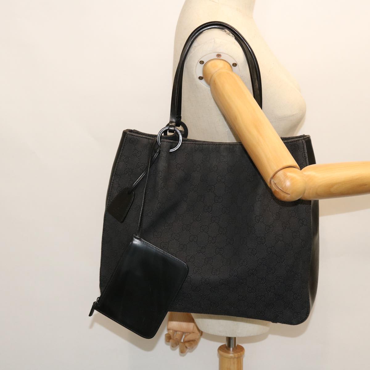 GUCCI GG Canvas Tote Bag Black 101920 52252