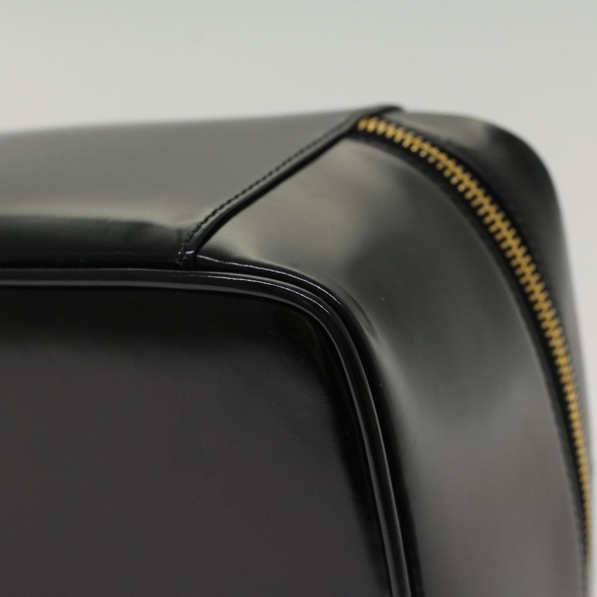 GUCCI Vanity Bamboo Cosmetic Pouch Leather Black 032.2265.0150 52264