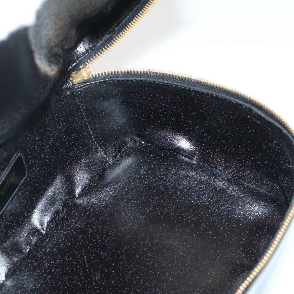 GUCCI Vanity Bamboo Cosmetic Pouch Leather Black 032.2265.0150 52264