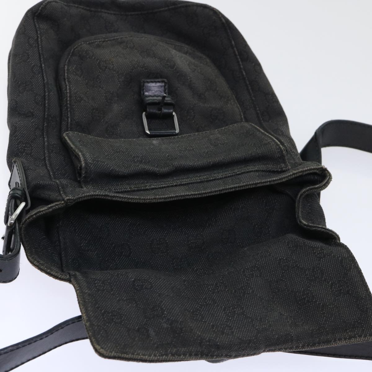 GUCCI GG Canvas Shoulder Bag Black 101654 52265