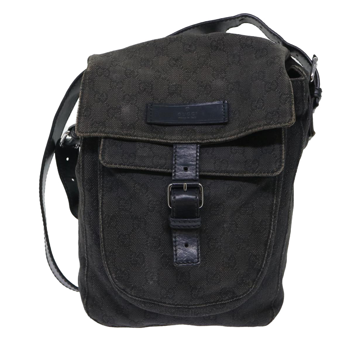 GUCCI GG Canvas Shoulder Bag Black 101654 52265