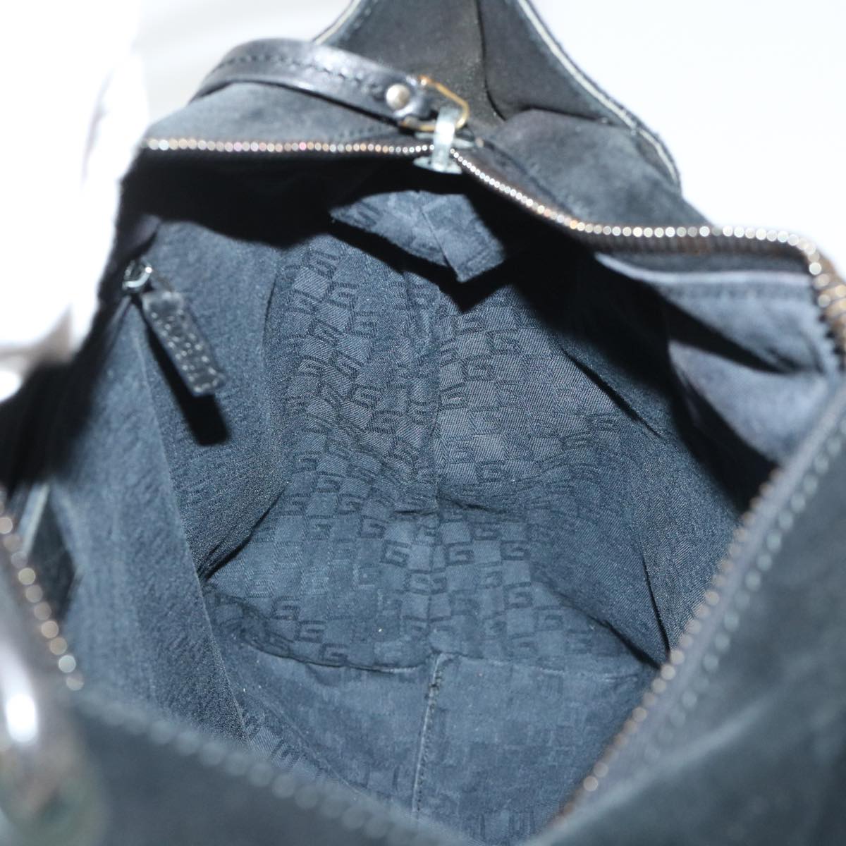 GUCCI Shoulder Bag Suede Black 101292 52429