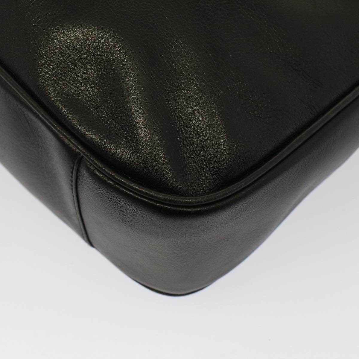 GUCCI Bamboo Shoulder Bag Leather 2way Black 0011577 52430