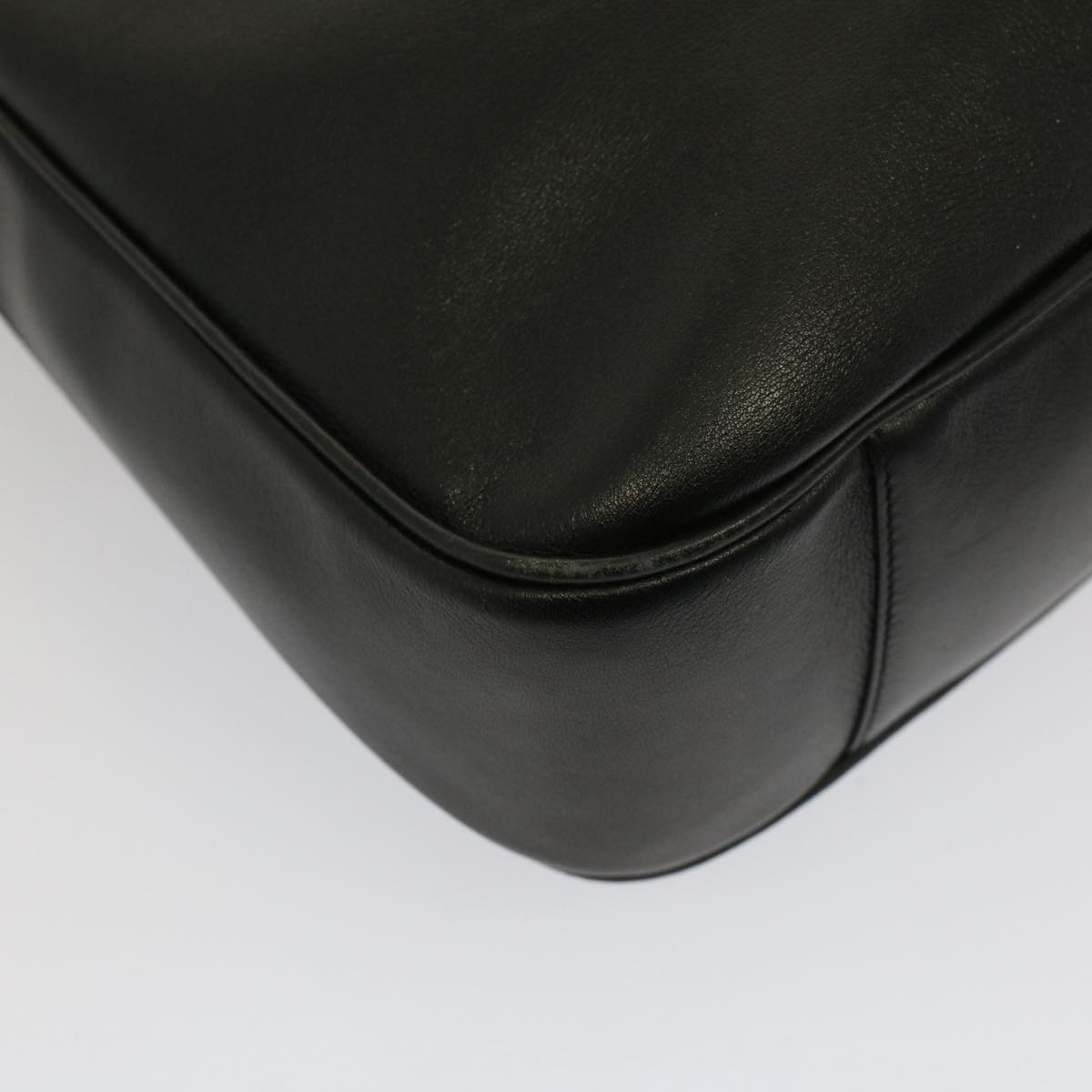 GUCCI Bamboo Shoulder Bag Leather 2way Black 0011577 52430
