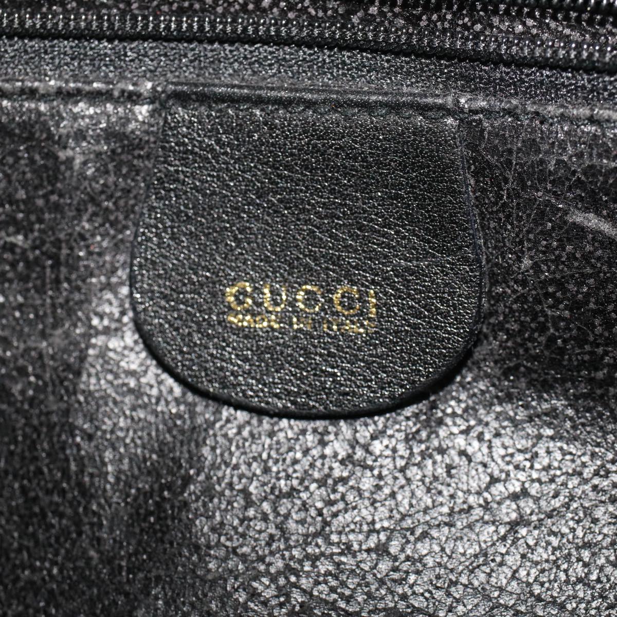 GUCCI Bamboo Shoulder Bag Leather 2way Black 0011577 52430
