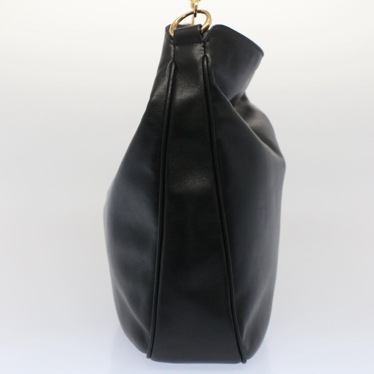 GUCCI Bamboo Shoulder Bag Leather 2way Black 0011577 52430
