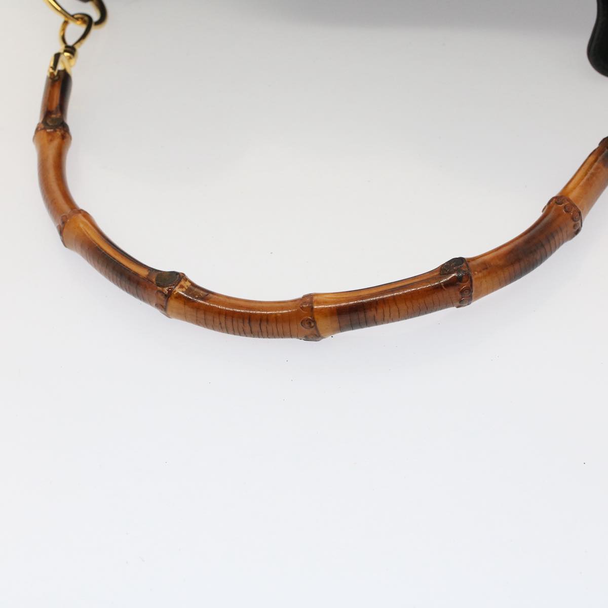 GUCCI Bamboo Shoulder Bag Leather 2way Black 0011577 52430