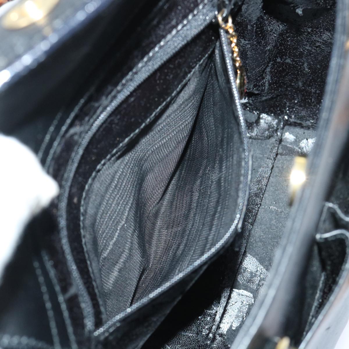 GUCCI Bamboo Hand Bag Leather 2way Black 000 122 0316 52432