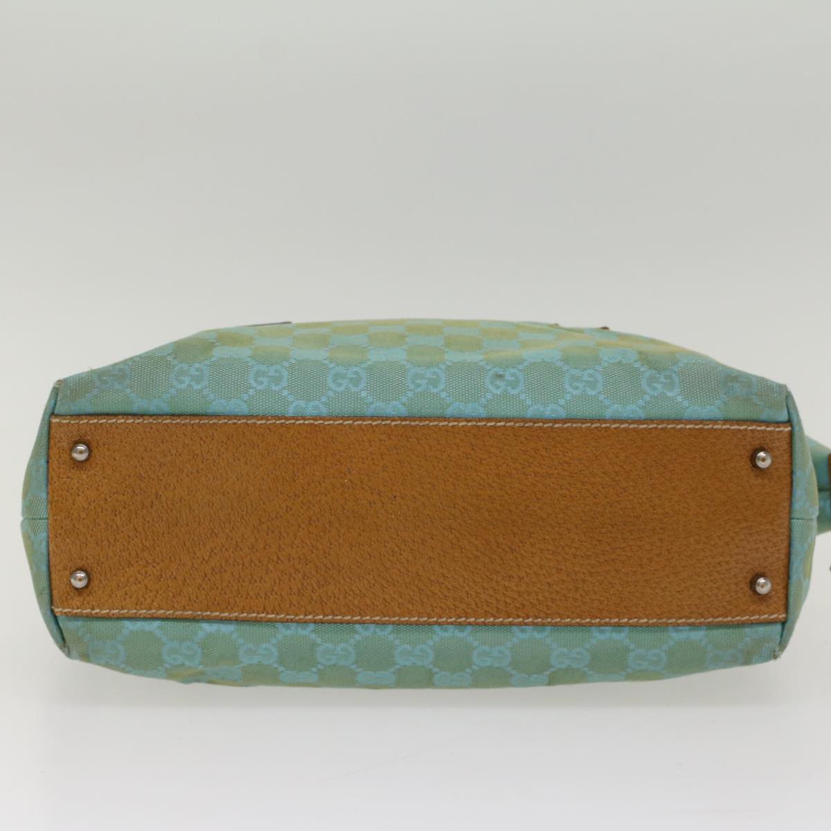 GUCCI GG Canvas Hand Bag Light Blue 113009 52433