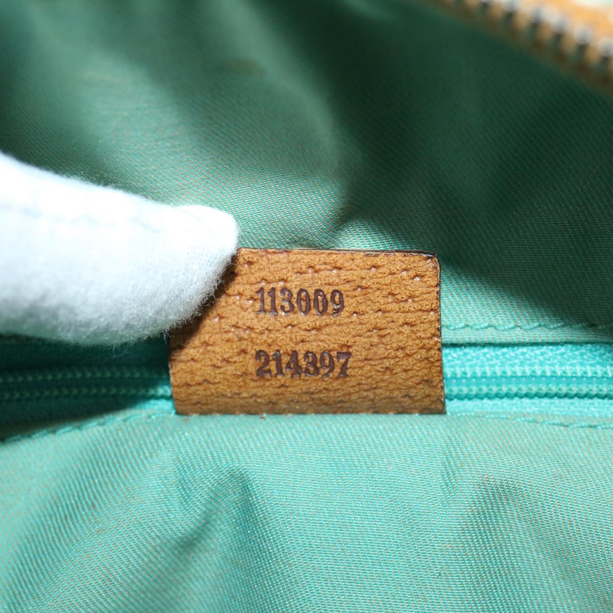 GUCCI GG Canvas Hand Bag Light Blue 113009 52433